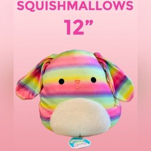 Squishmallows mallow 12” Danya Easter Bunny Fuzzy Belly Floppy Ears Squish